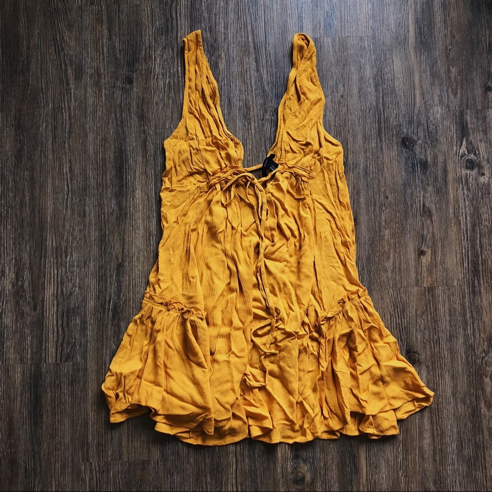 mustard mini dress